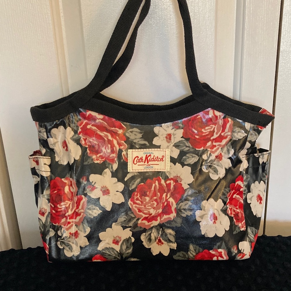 Cath Kidston Black and Red Floral Tote